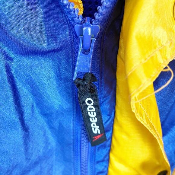 Speedo Men’s Lightweight Windbreaker Jacket Packable Pouch Bright Retro Y2K - Picture 9 of 11